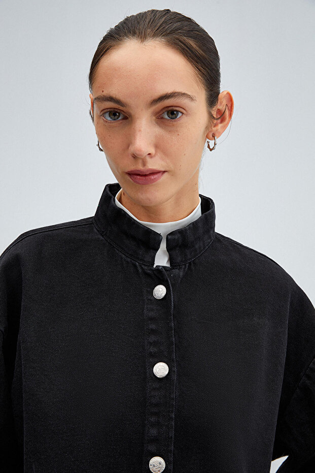 Oversıze Denım Bomber Ceket - 2