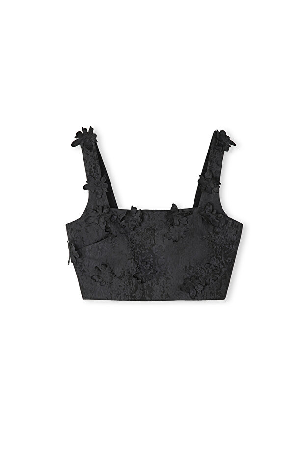 Çiçek aplikeli bluz - 3