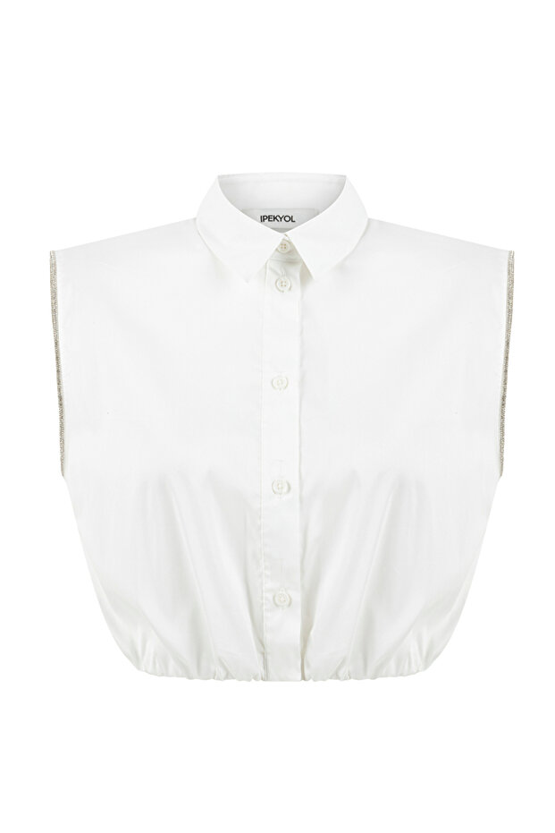 Kristal taş şeritli gömlek - 3