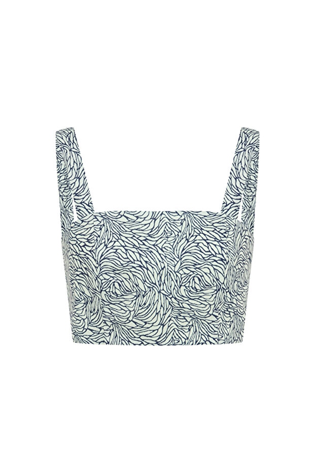 Desenli crop bluz - 3