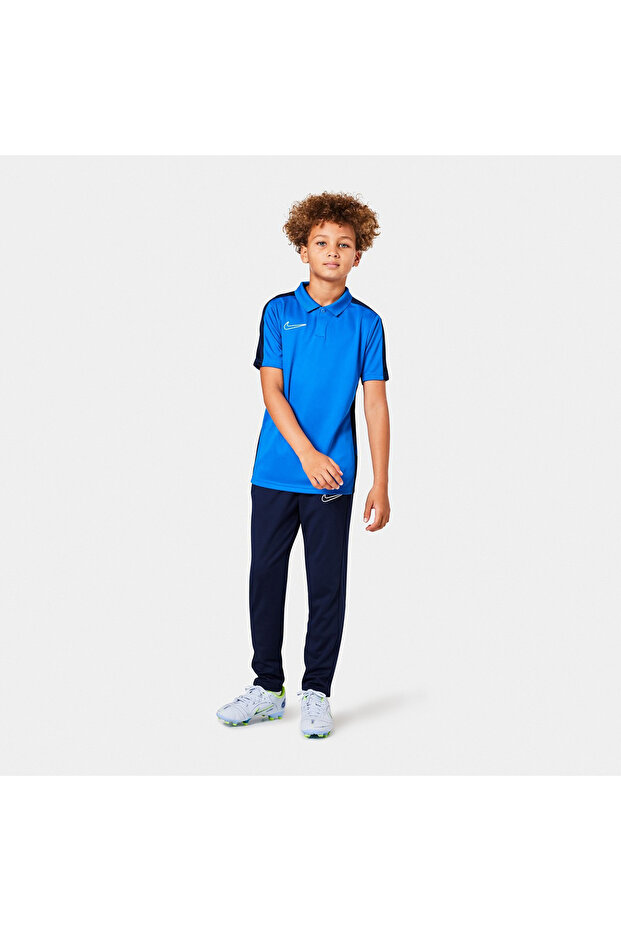قميص Dri Fit Academy Polo للأطفال باللون الأزرق ذو الياقة الكلاسيكية