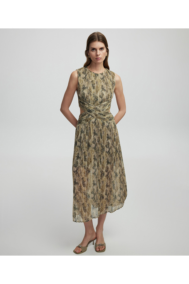 فستان شيفون منقوش - 1