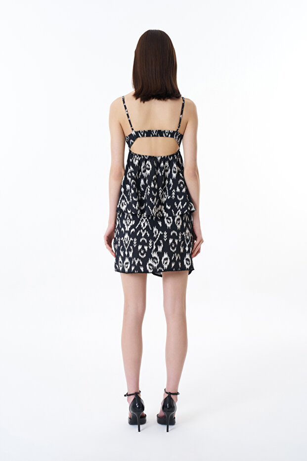 Black Ethnic Patterned Sling Blouse - 5