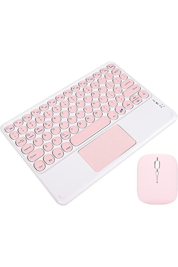 Durabook R11 Rugged 11.6" Uyumlu Bluetooth Şarjlı TouchPad'li Klavye Mouse Seti - Pembe - 1