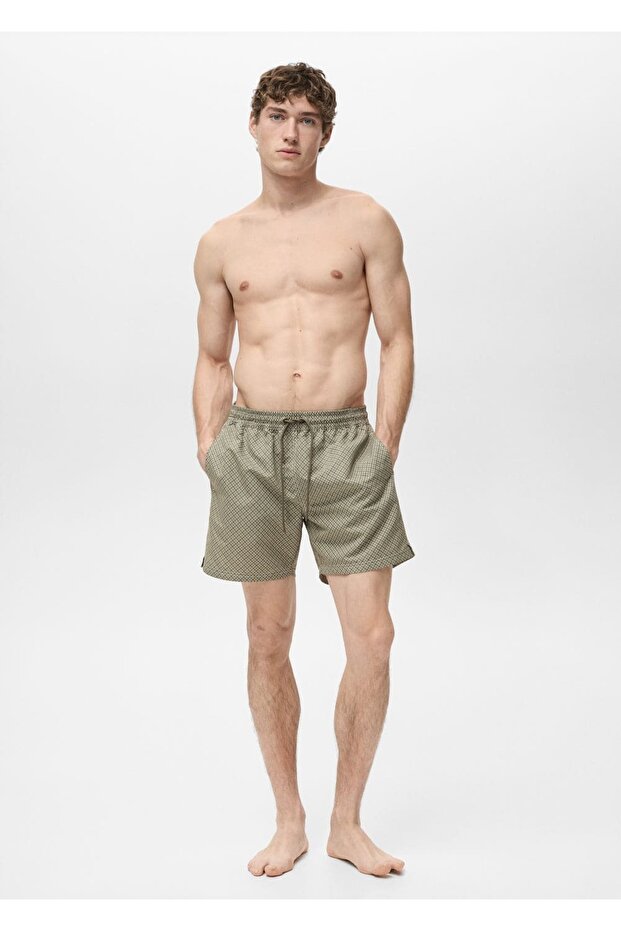 Geometrik desenli mayo - 2