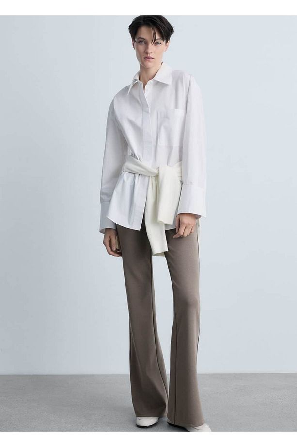 Flared triko pantolon - 5