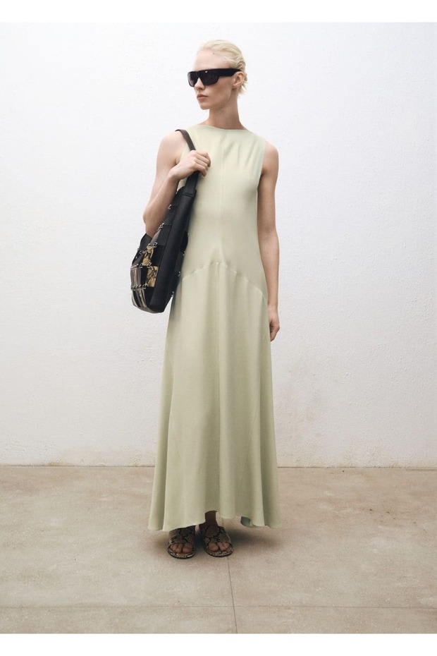 Saten sırt dekolteli elbise - 2