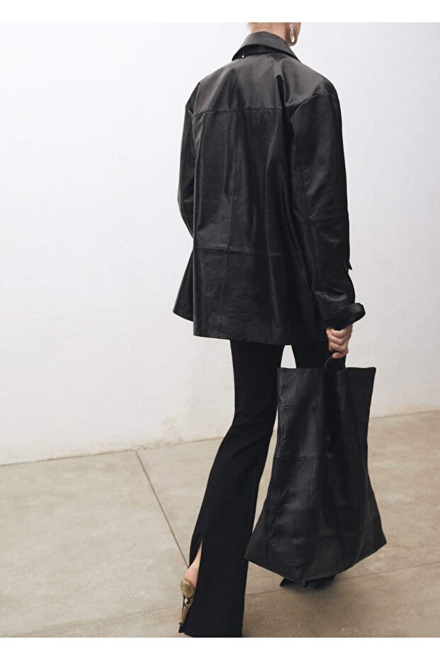 Yırtmaçlı flare pantolon - 6