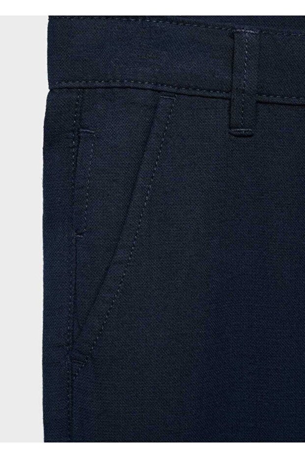 Pamuk-keten karışımlı pantolon - 7