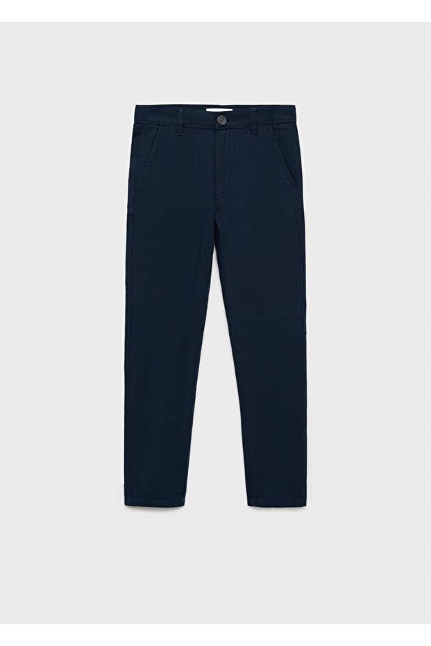 Pamuk-keten karışımlı pantolon - 3