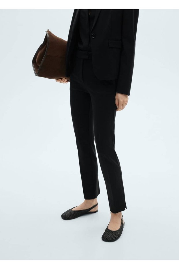 Straight Cut Mid-Rise Pants