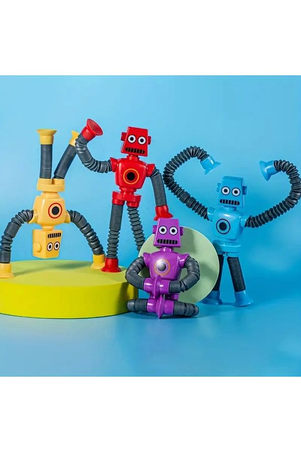 Esnek Robot Oyuncak - Bükülebilir, Vakumlu Kollar ve Bacaklar ile Eğlenceli Yaratıcı Figür - 6