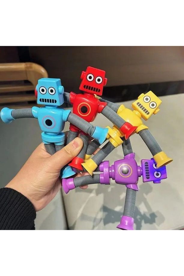 Esnek Robot Oyuncak - Bükülebilir, Vakumlu Kollar ve Bacaklar ile Eğlenceli Yaratıcı Figür - 5