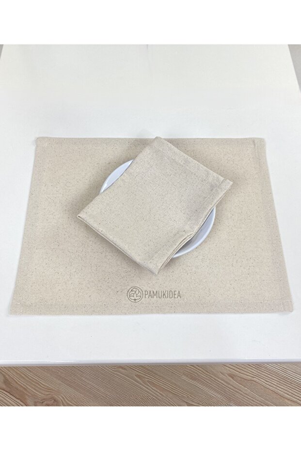 2 Pieces | 35X45 cm Simple Plain American Serving, Washed Buldan Linen Woven 100% Cotton Napkin