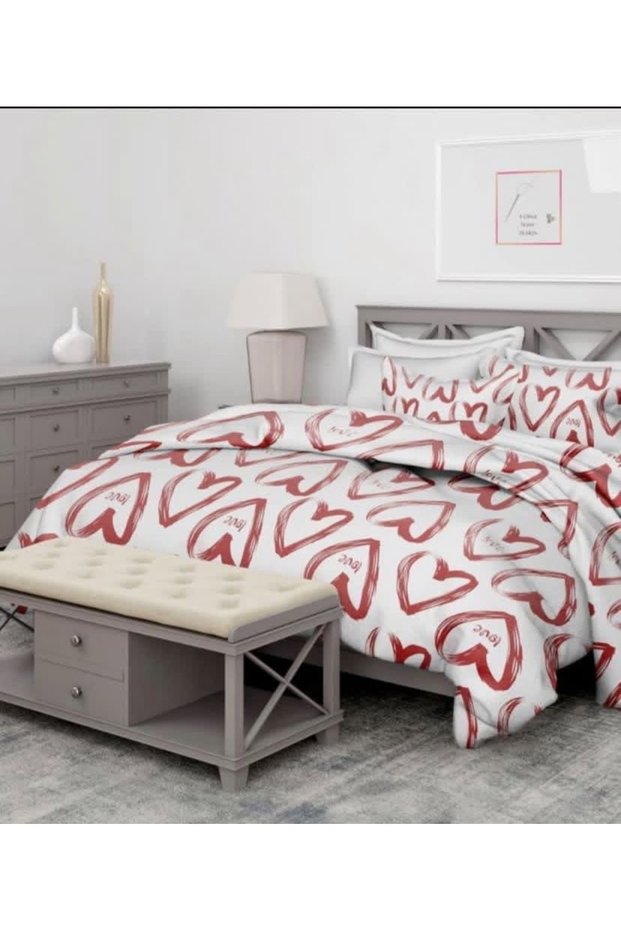 Uykulife Nature Series Romantic Heart Single Personality Elastic Bedding Set