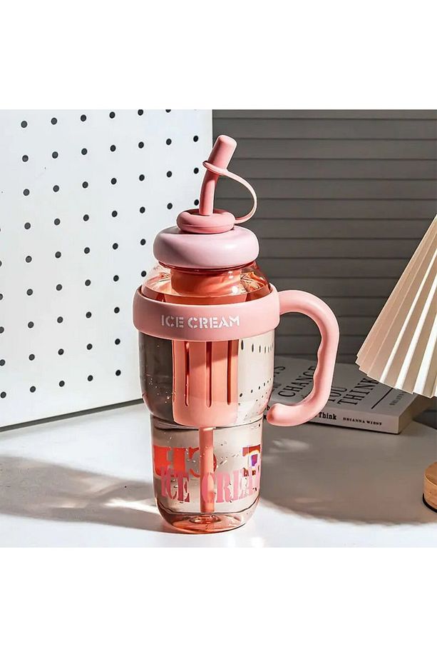 Ice Cream Detox Su Şişesi – 1300ML BPA Free Big Mug Ice Bottle -SPOR MATARA - 3