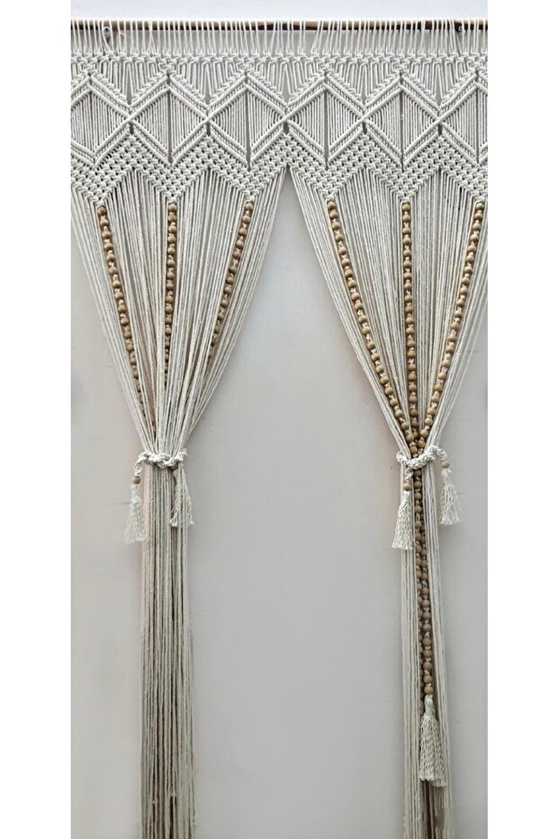 100×200 boncuklu makrome perde kapı perdesi - 2