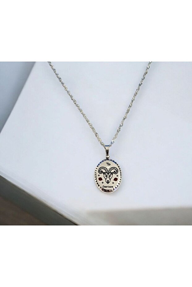 Women's Enameled Steel Zodiac Necklace
