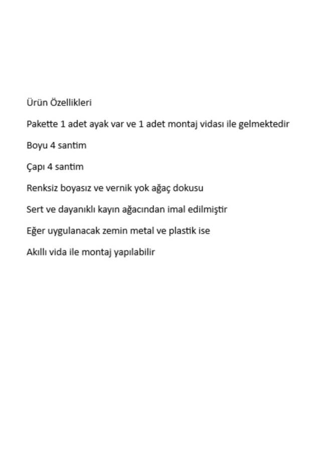 Ahşap Ağaç Ayak Sandalye Sehpa Ünite Kanepe Koltuk Takoz Ayak Yükseltici Boy 4 Cm Çap 4 Cm - 2