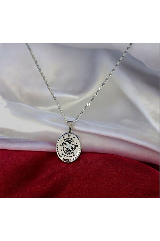 Women's Enameled Steel Zodiac Necklace