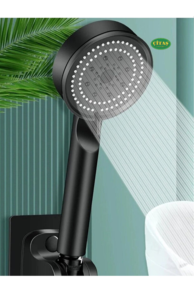 Matte Black 5 Functions Shower Hose Head-Phone