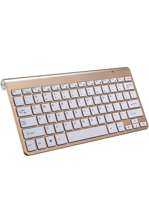 Technopc Ultrapad Ruby W10 10.1" Uyumlu Kablosuz Wireless Pilli Türkçe Q Klavye - Altın - 1