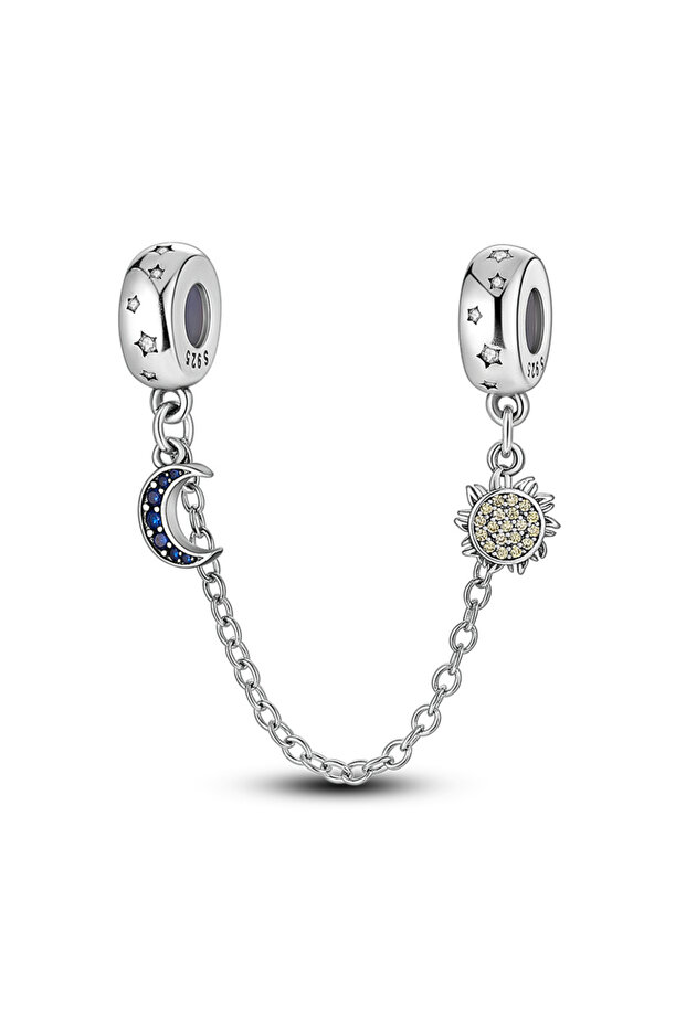 KJC405 925 Sterling Silver Safety Chain Aircraft Earth Camera Daisy Silicone Charms Beads Fit Origin