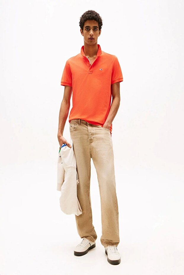 TJM SLIM PLACKET POLO EXT Erkek TURUNCU T-shirt DM0DM20676SN6 - 2