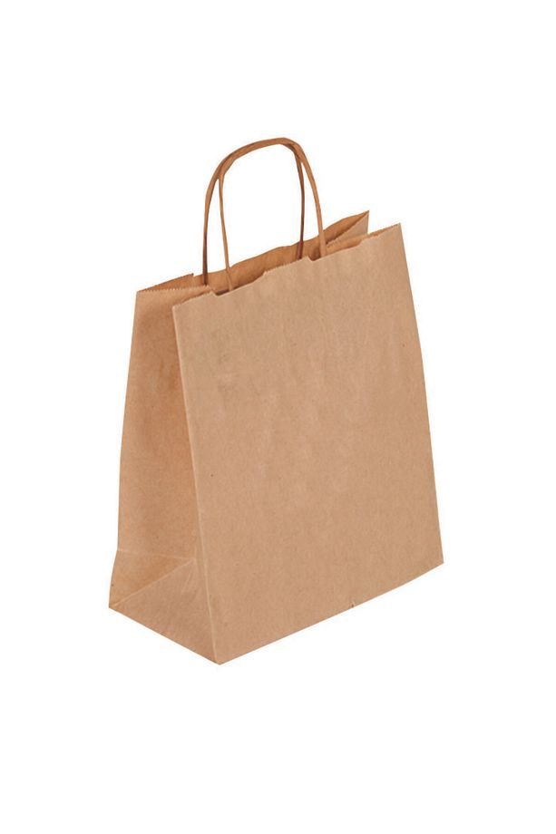Kraft Çanta Burgu Saplı (25x12x31)  (Kağıt Poşet Çanta) 10 Adet - 2