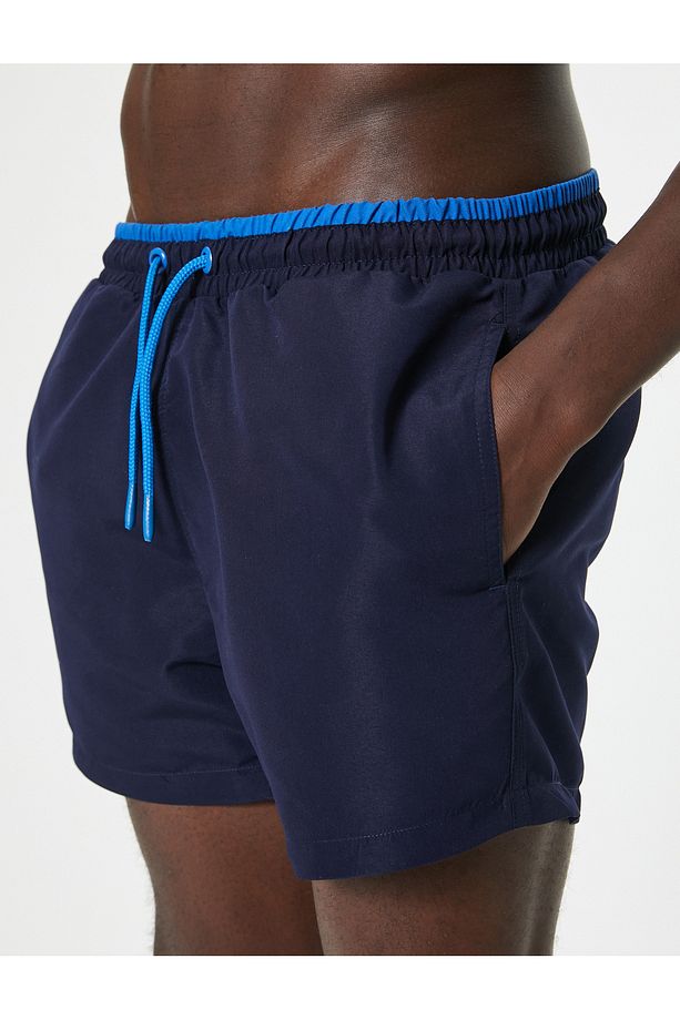 Deniz Şortu Mini Oversize Beli Bağcıklı - 5