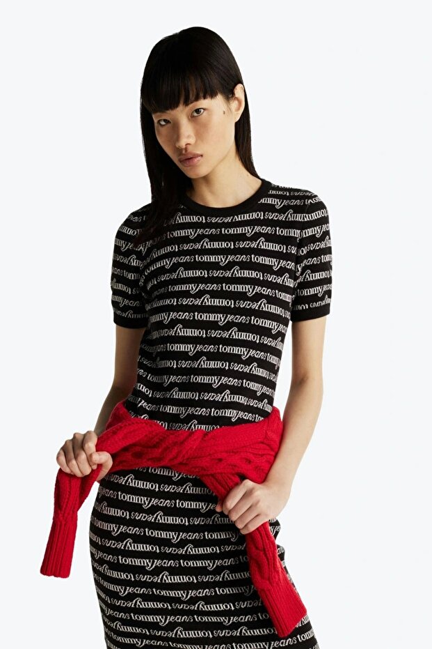 Women's Printed Mini Sweater Dress