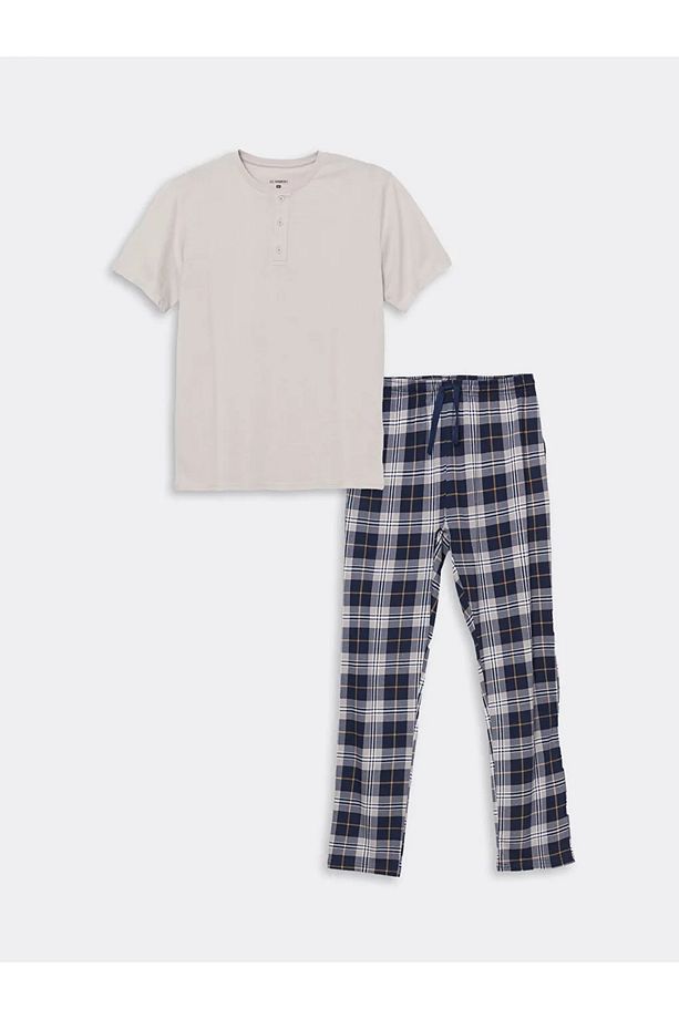 Lacivert Standart Kalıp Erkek Pijama Takımı - 3