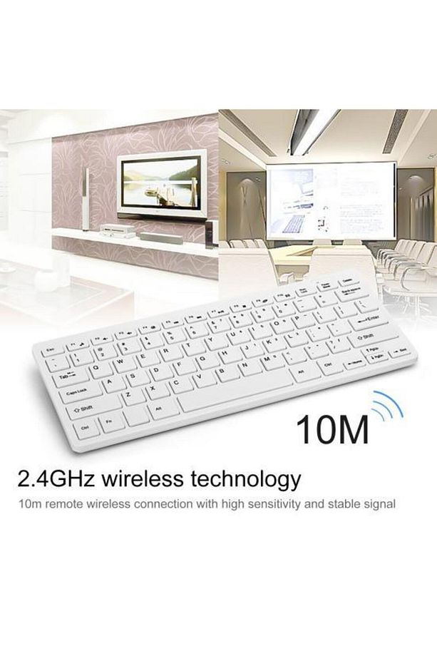 Ulefone Armor Pad 2 11" Uyumlu Kablosuz Wireless Pilli Klavye Mouse Seti - Beyaz - 2