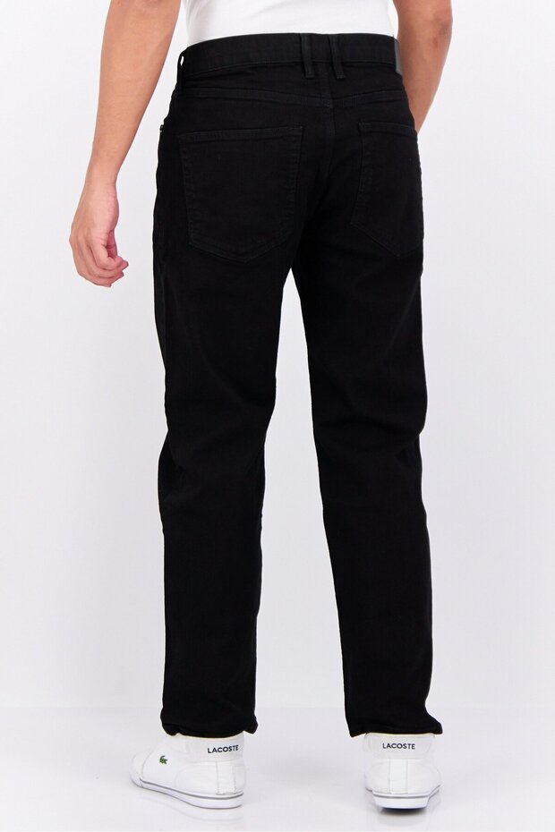بنطلون جينز رجالي مطاطي بقصّة عادية، أسود - 3