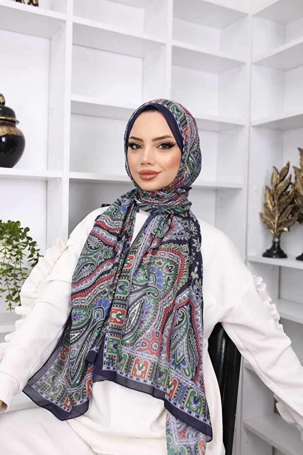 شال قطني بنمط ريترو من الحرير الناعم - 2