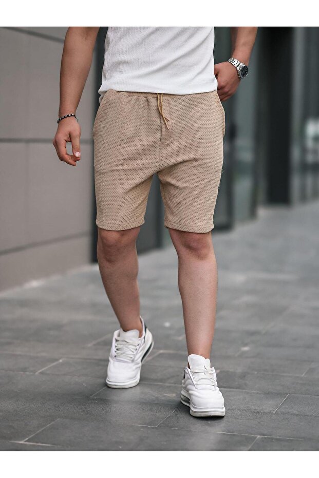 Wafer Pattern Shorts - Beige - 1
