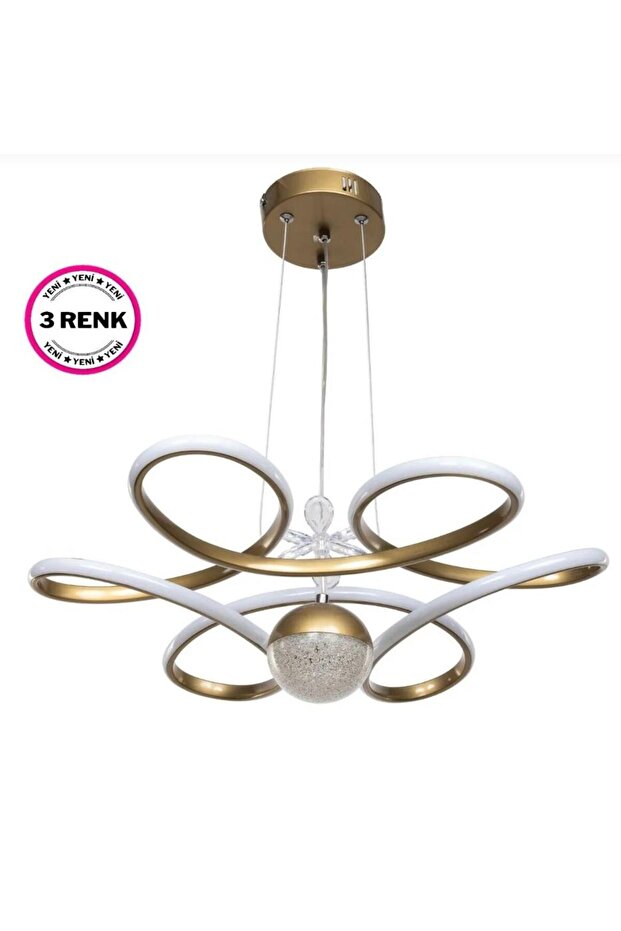 Modern Tek Toplu Taşlı Led Avize | Salon ve Oturma Odası - 4