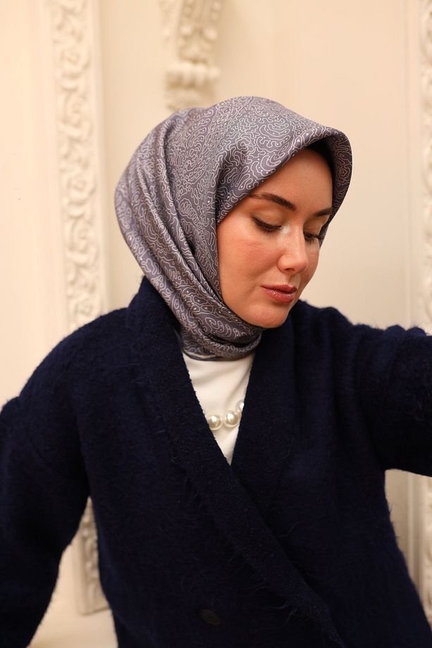 Sarmaşık Desen Twill İpek Eşarp - 2