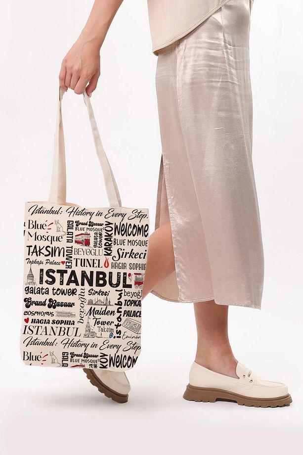Kanvas Write İstanbul Baskılı Bez Çanta - 6