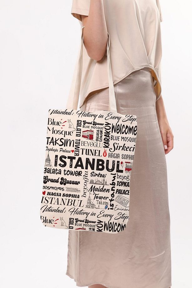 Kanvas Write İstanbul Baskılı Bez Çanta - 5