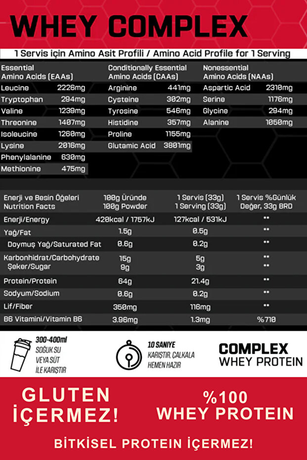 Whey Complex 500g 15 Servis Çilek Aromalı - 2