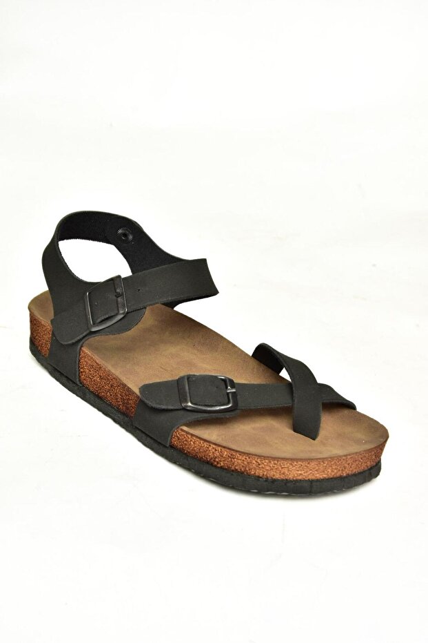 H 777786002   Damensandalen aus schwarzem Wildleder - 6