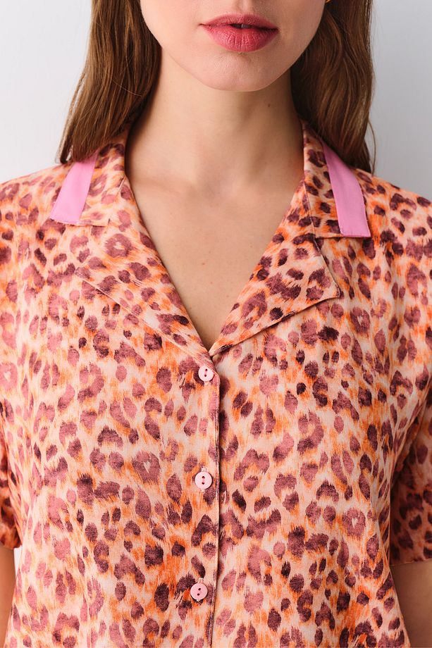 Leopard Maskülen Şort Pijama Takımı - 3