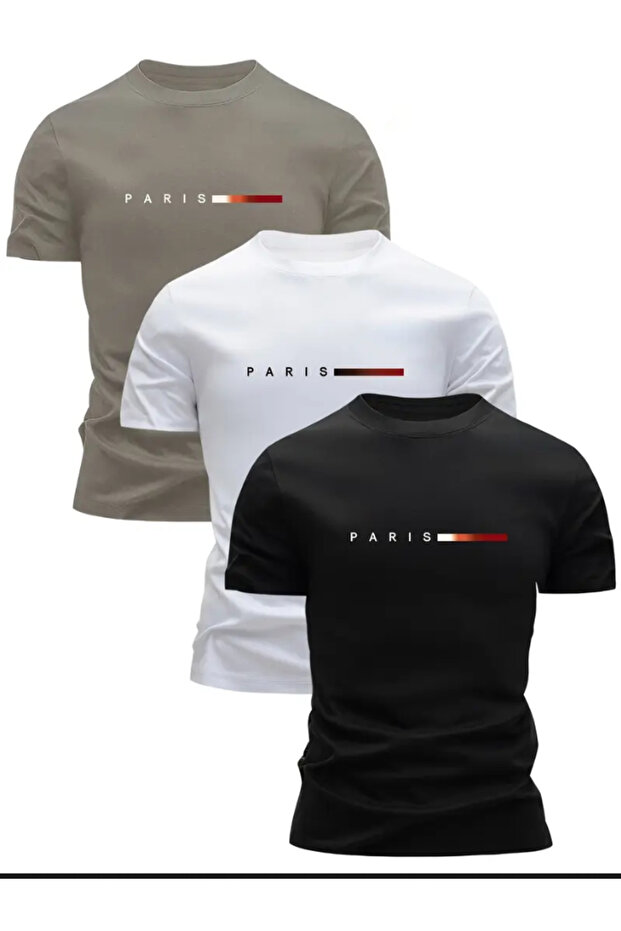 Σετ μπλουζάκι Paris Printed 3 Oversize