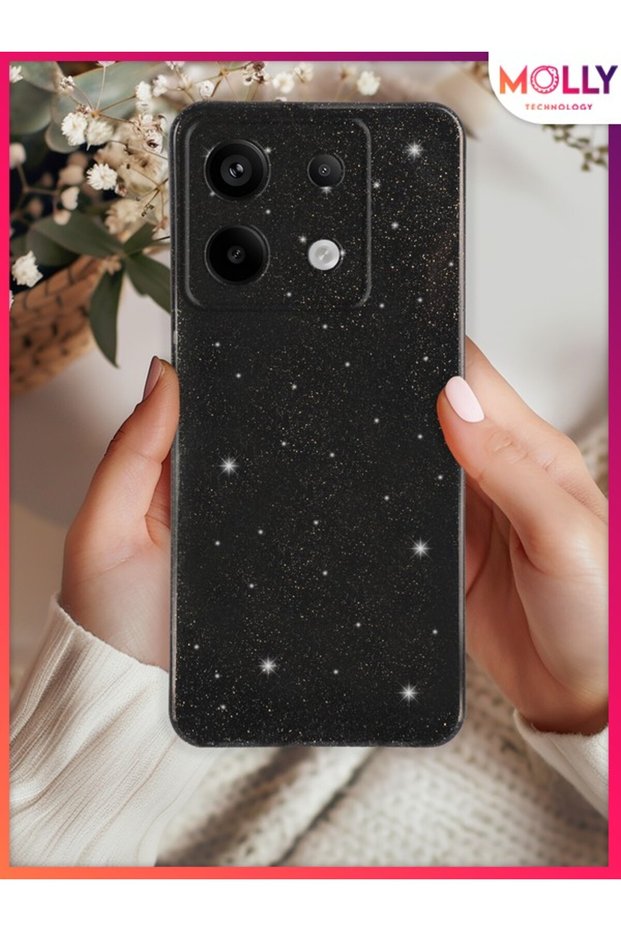 Black Berry Glitter Shiny Silicone Case for Xiaomi Redmi Note 13 Pro 4g