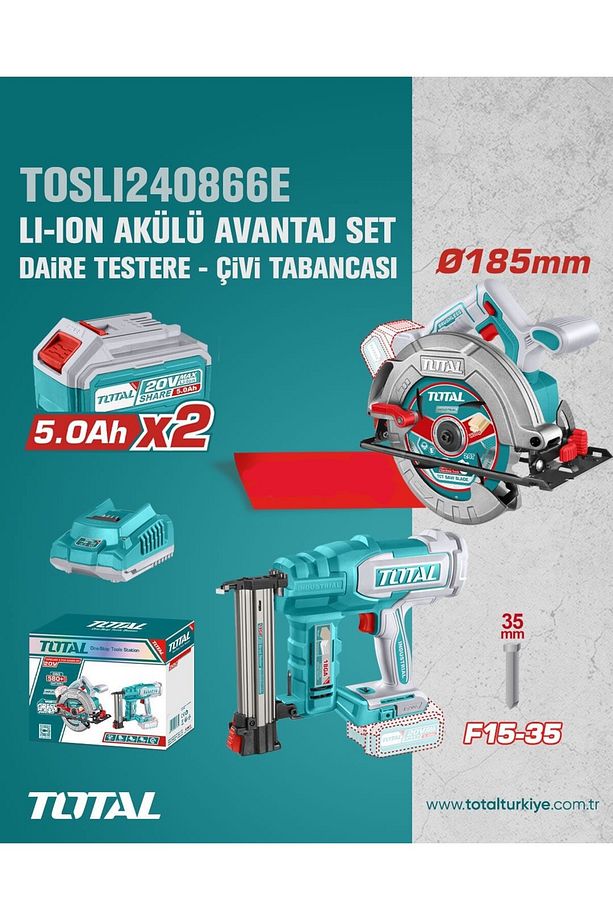 2'li Akülü Daire Testere ve Çivi Tabancası Seti 5.0 Ah Çift Akü Profesyonel Seti NMS HIRDAVAT - 1
