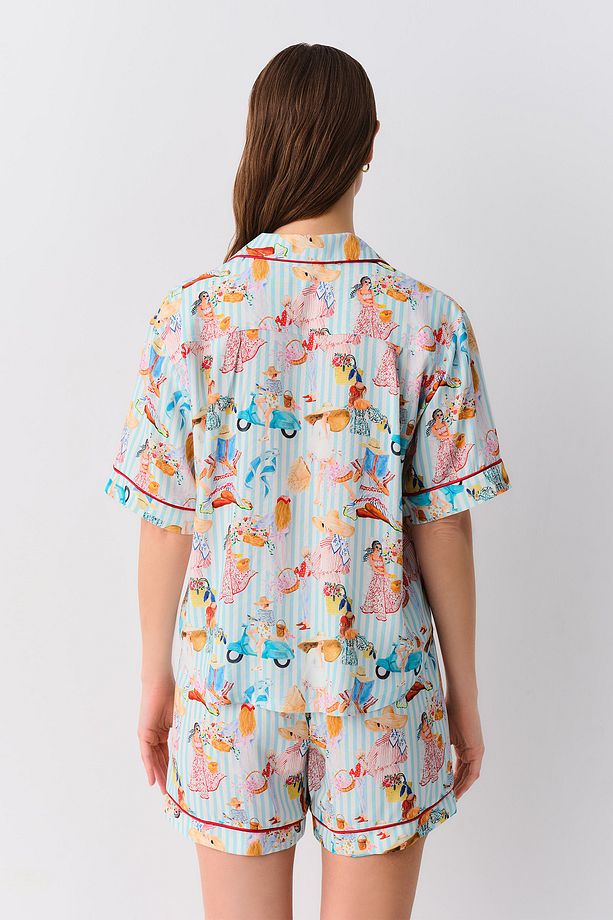 Feminine Maskülen Şort Pijama Takımı - 4