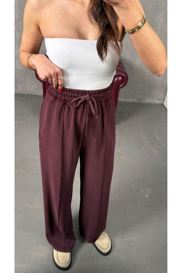 Bordo Yıkamalı Eşofman Altı - 3742 - 2