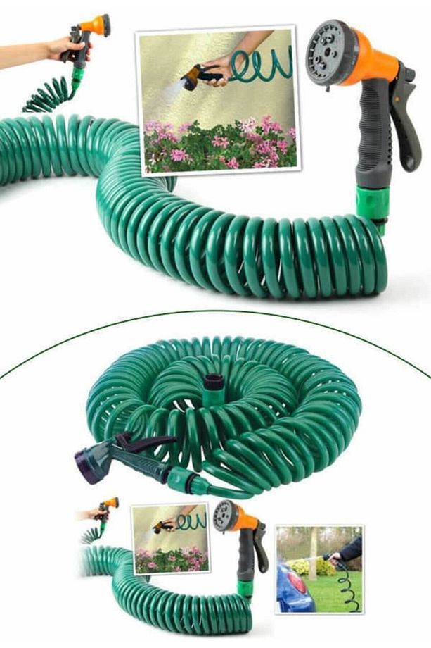 15 Metre Spiral Lüx Basınçlı Hortum Bahçe Araba Yıkama Hortumu - 2