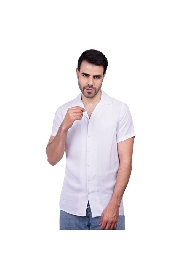 قميص رجالي بأزرار 1200392 XL-أبيض